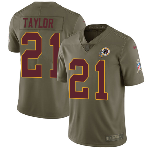 Nike Redskins #21 Sean Taylor Olive Men's Stitched NFL Limited Salute to Service Jersey - Click Image to Close
